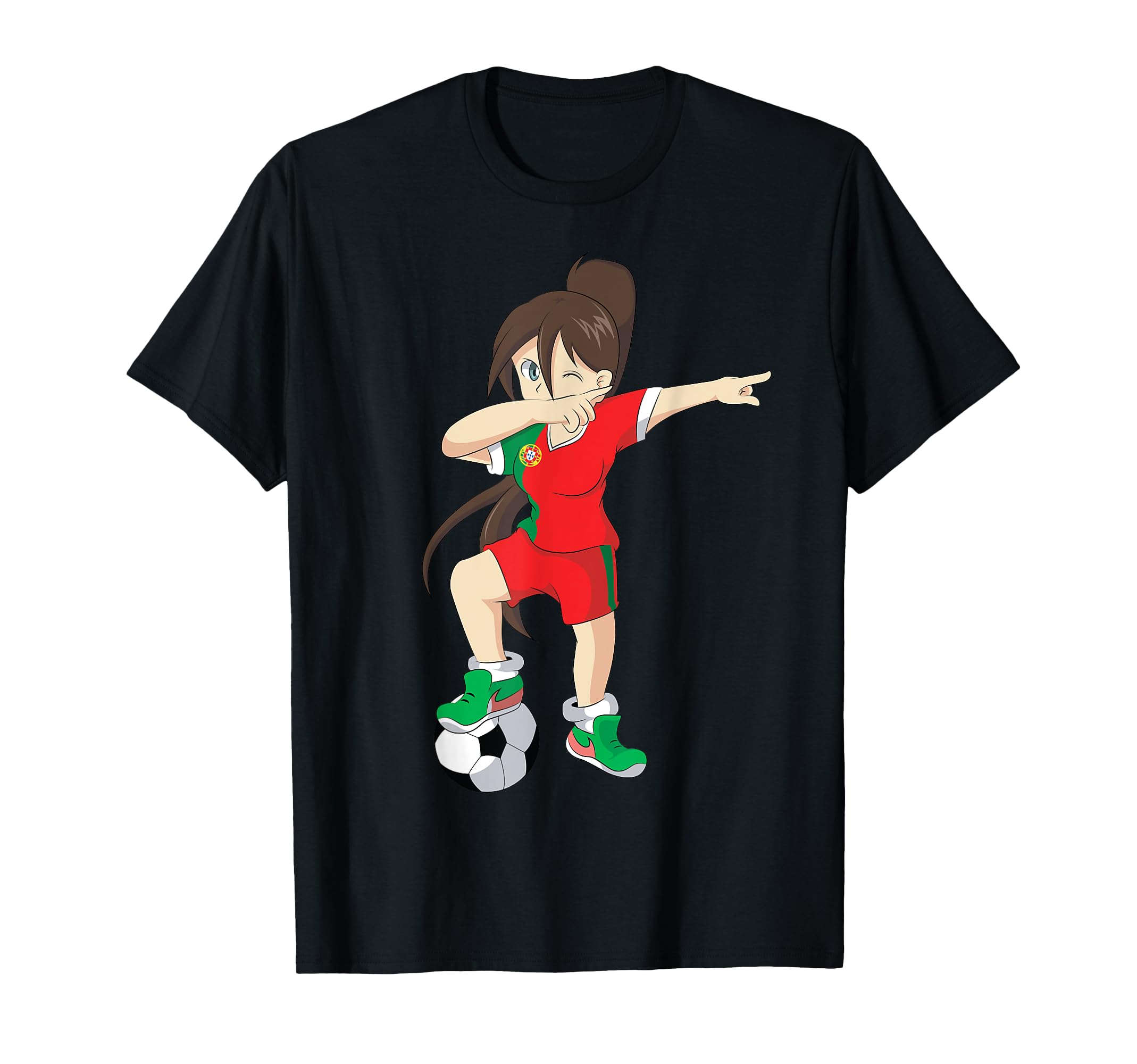 Portugal Soccer Football Dab T-Shirt - Fun Novelty Design for Adults - T-Shirt, Sweatshirt, Hoodie