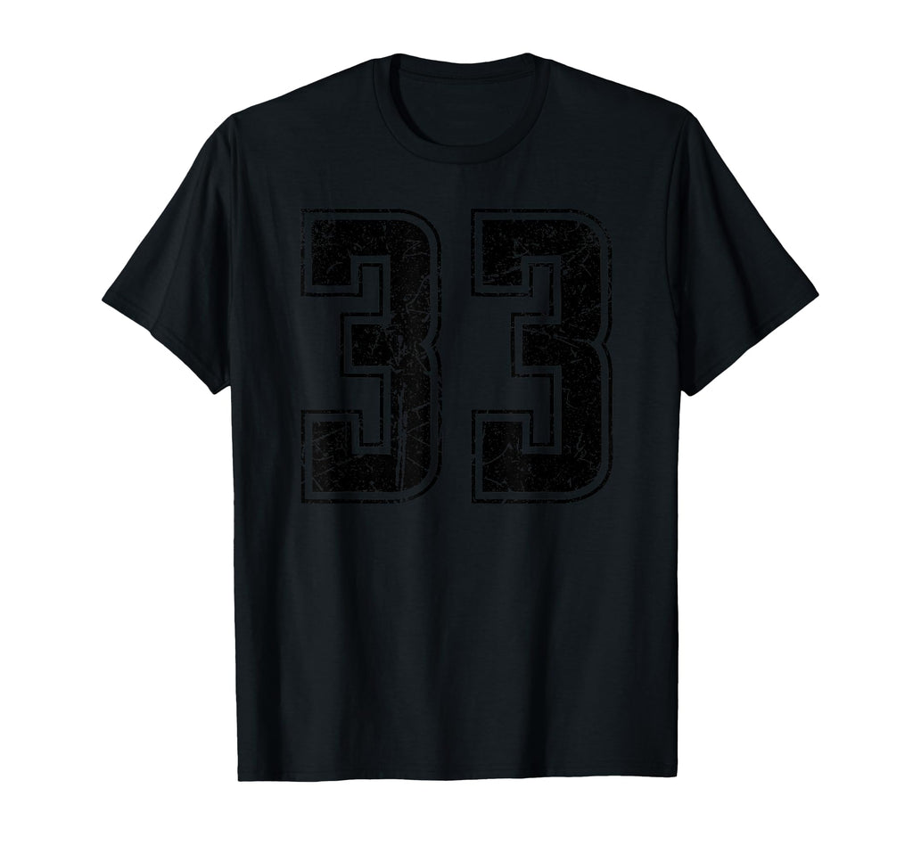 Number 33 Distressed Grunge Jersey Team T-Shirt - Streetwear Style Unisex - T-Shirt, Sweatshirt, Hoodie