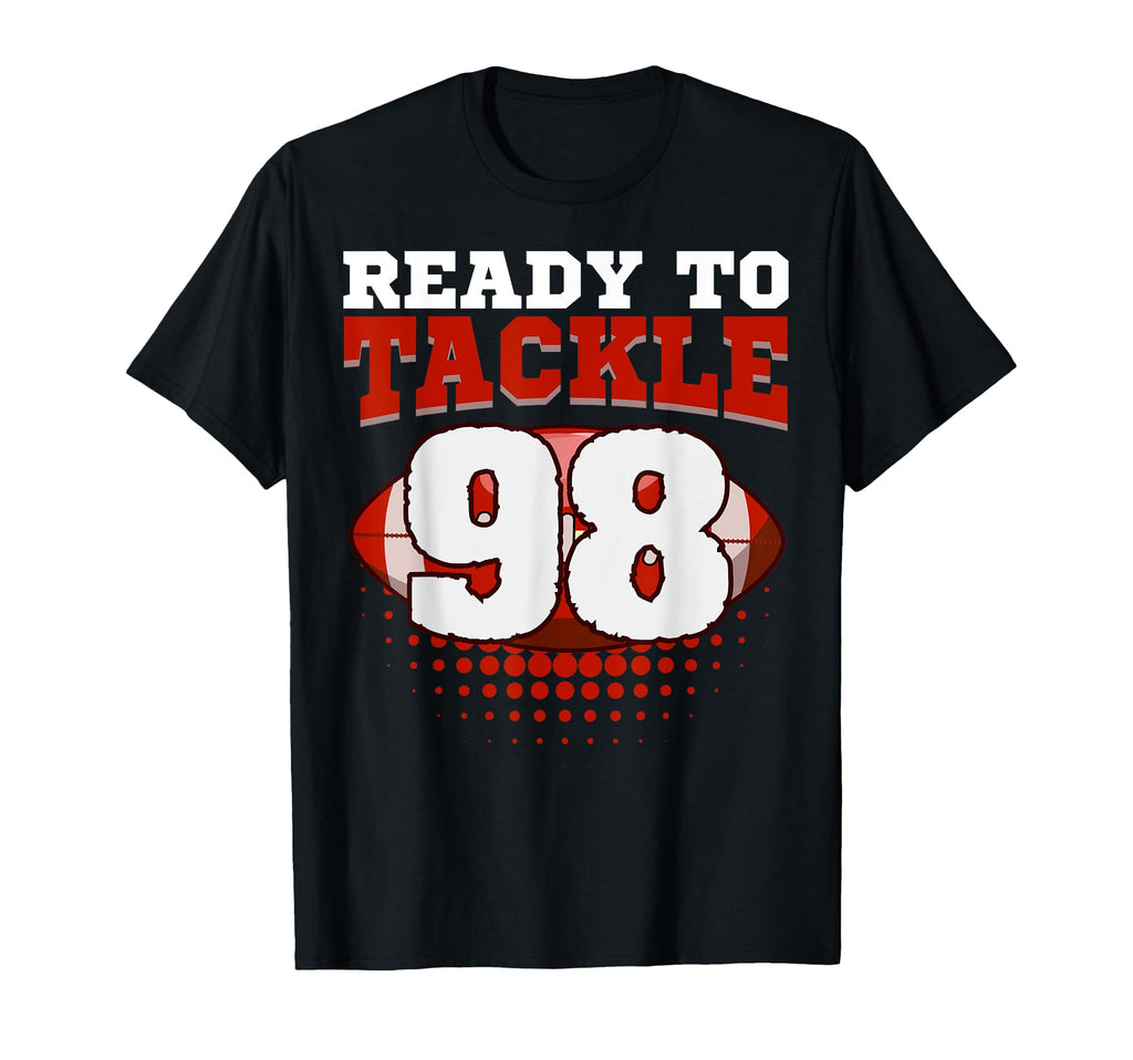 Football 98Th Birthday Player Tackle T-Shirt - Minimalist Print Men Women - T-Shirt, Sweatshirt, Hoodie