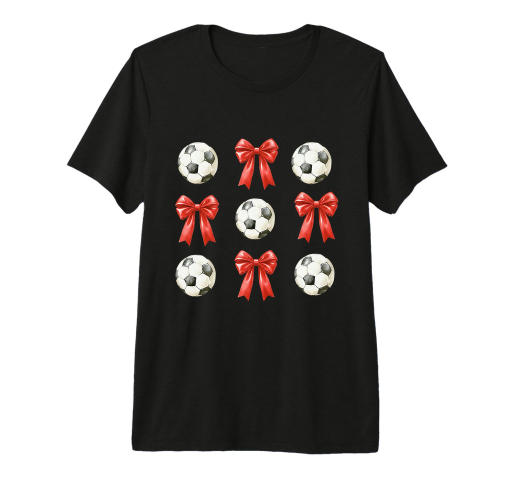 Soccer Mom Red Coquette Bow Tri T-Shirt - Aesthetic Graphic for Adults - T-Shirt, Sweatshirt, Hoodie