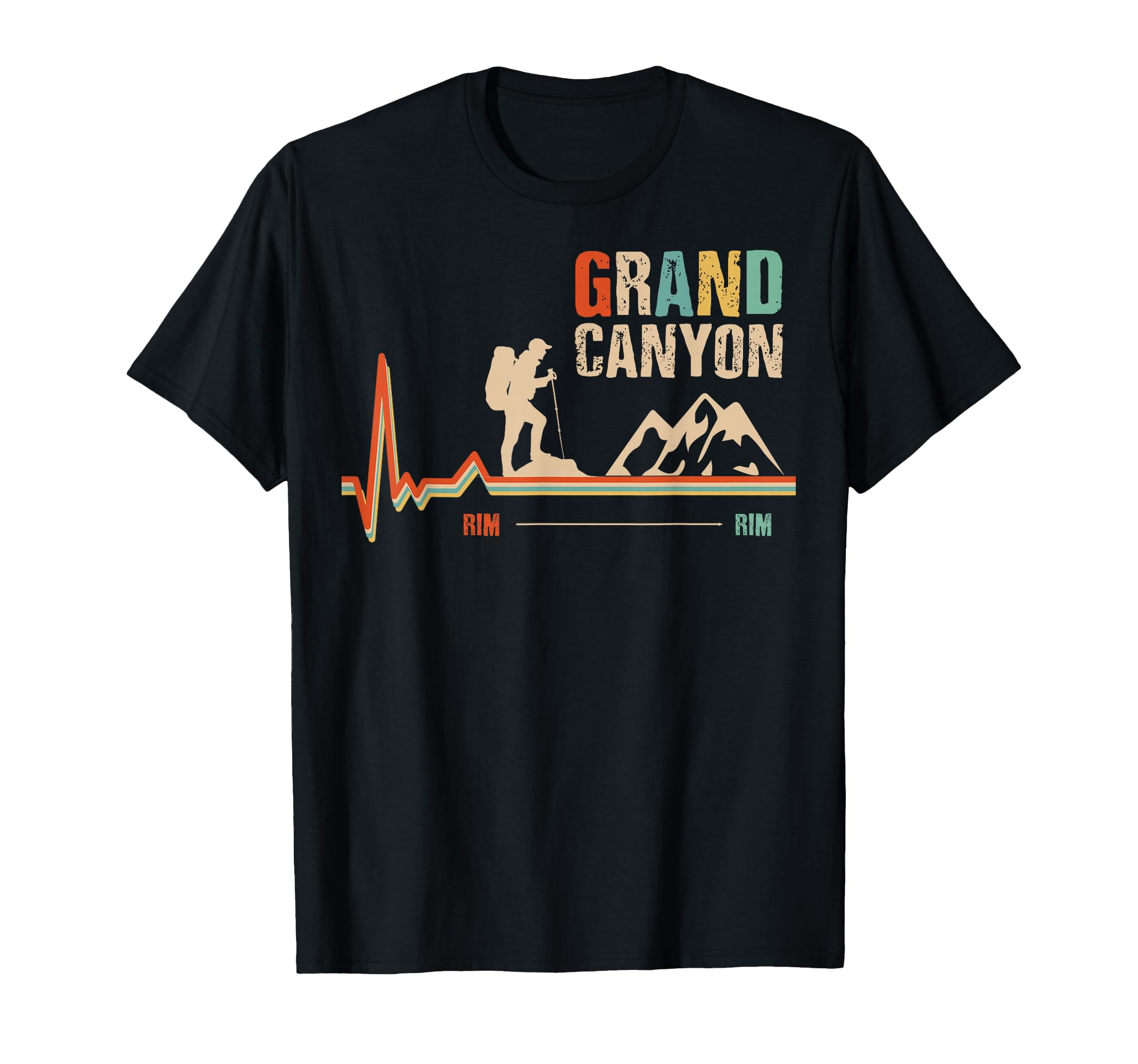 Grand Canyon National Park Rim Rim Hiking T-Shirt - Custom Art Print Unisex - T-Shirt, Sweatshirt, Hoodie