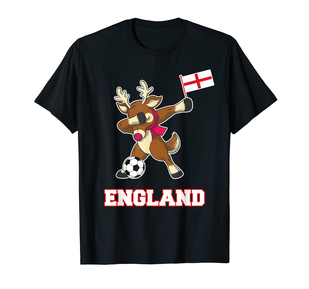 England Soccer Reindeer English Flag T-Shirt - Fun Novelty Design Unisex - T-Shirt, Sweatshirt, Hoodie