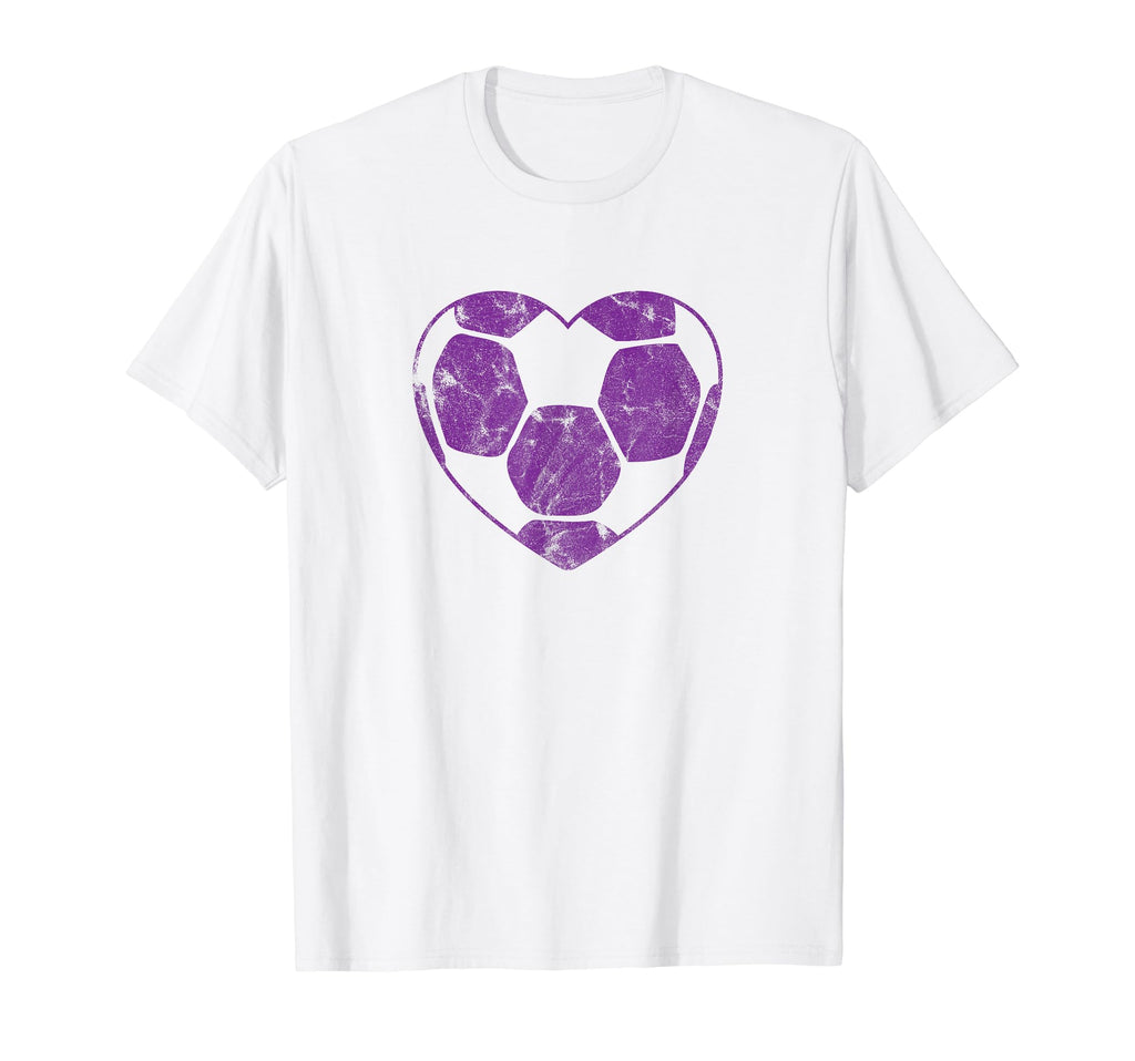 Purple Soccer Ball Heart Mom Fan Parent T-Shirt - Unique Graphic for Adults - T-Shirt, Sweatshirt, Hoodie