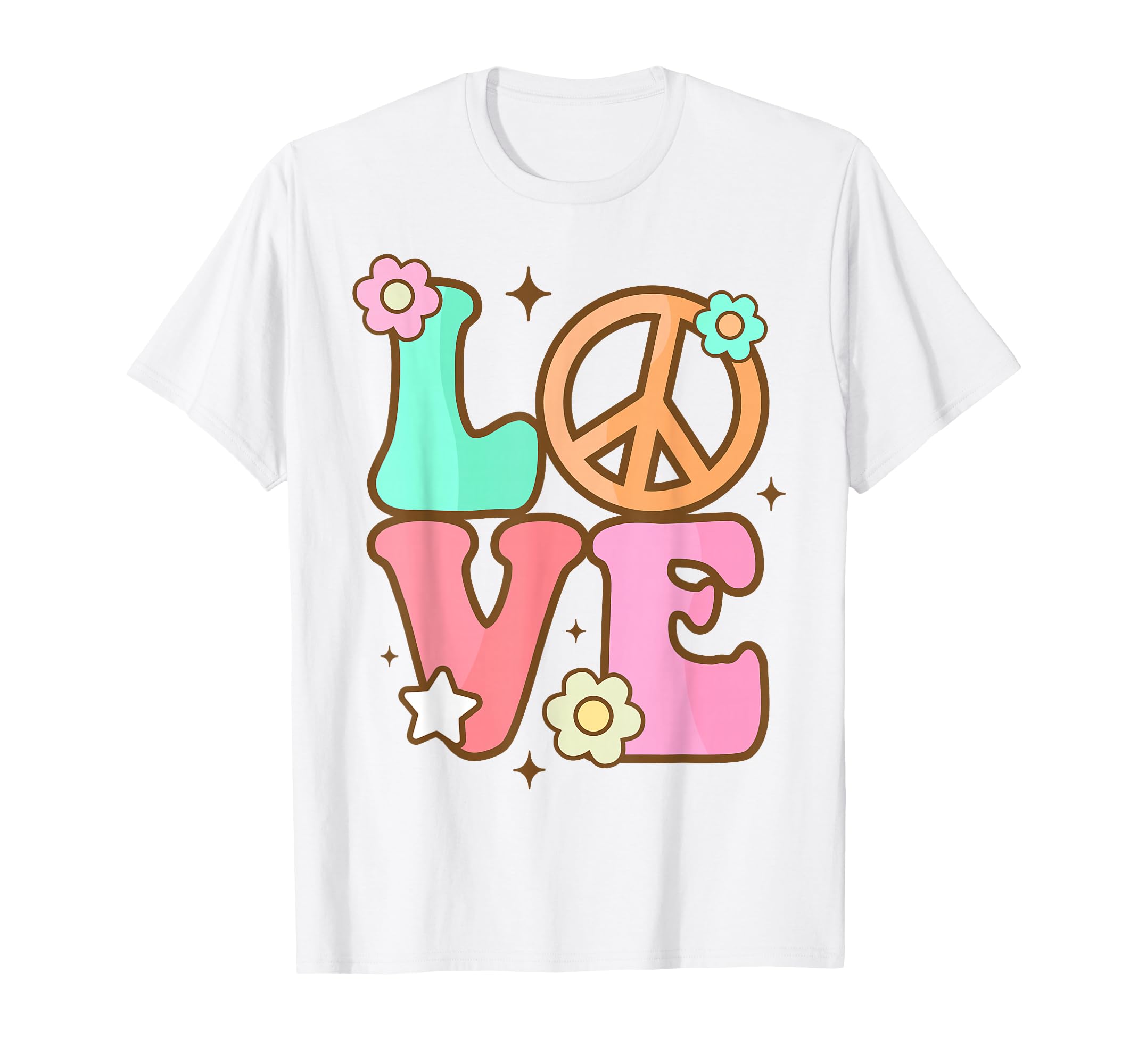 Peace Sign Love 60S 70S Costume T-Shirt - Custom Art Print Men Women - T-Shirt, Sweatshirt, Hoodie
