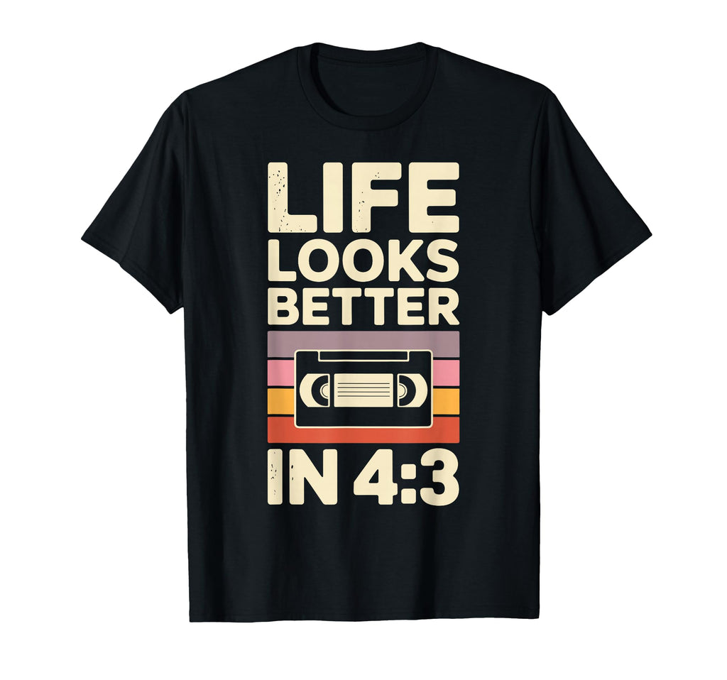 Life Looks Better 4 3 Vhs Tapes Video T-Shirt - Unique Graphic for Adults - T-Shirt, Sweatshirt, Hoodie