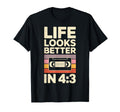 Life Looks Better 4 3 Vhs Tapes Video T-Shirt - Unique Graphic for Adults - T-Shirt, Sweatshirt, Hoodie