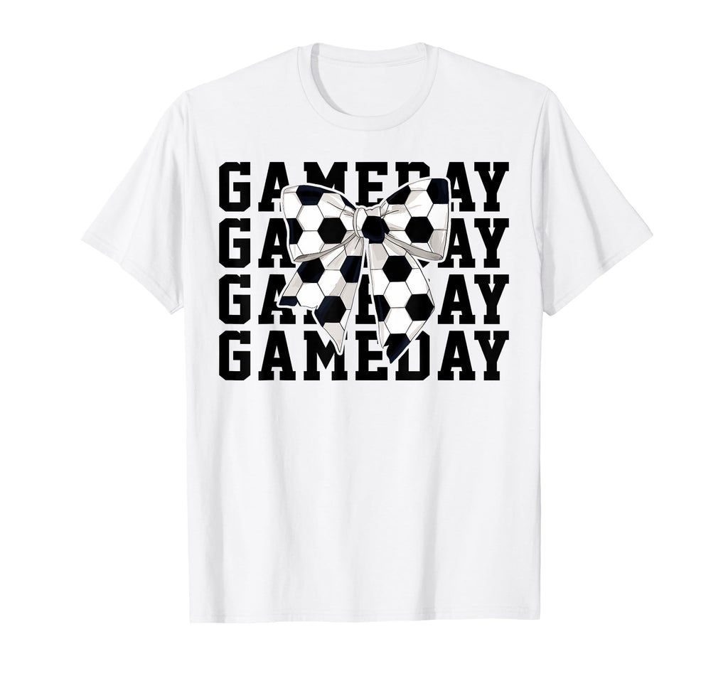 Soccer Lover Coquette Bow Game Day Funny T-Shirt - Novelty Apparel Unisex - T-Shirt, Sweatshirt, Hoodie