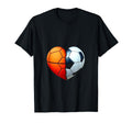 Basketball Soccer Heart T-Shirt - Custom Art Print Unisex - T-Shirt, Sweatshirt, Hoodie