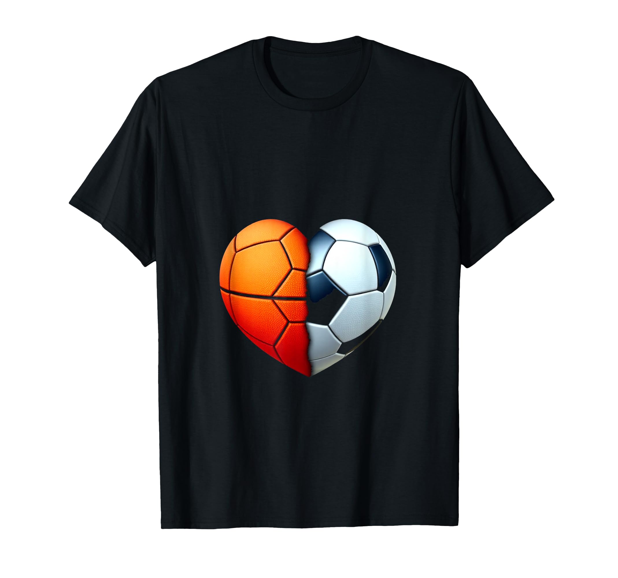 Basketball Soccer Heart T-Shirt - Custom Art Print Unisex - T-Shirt, Sweatshirt, Hoodie