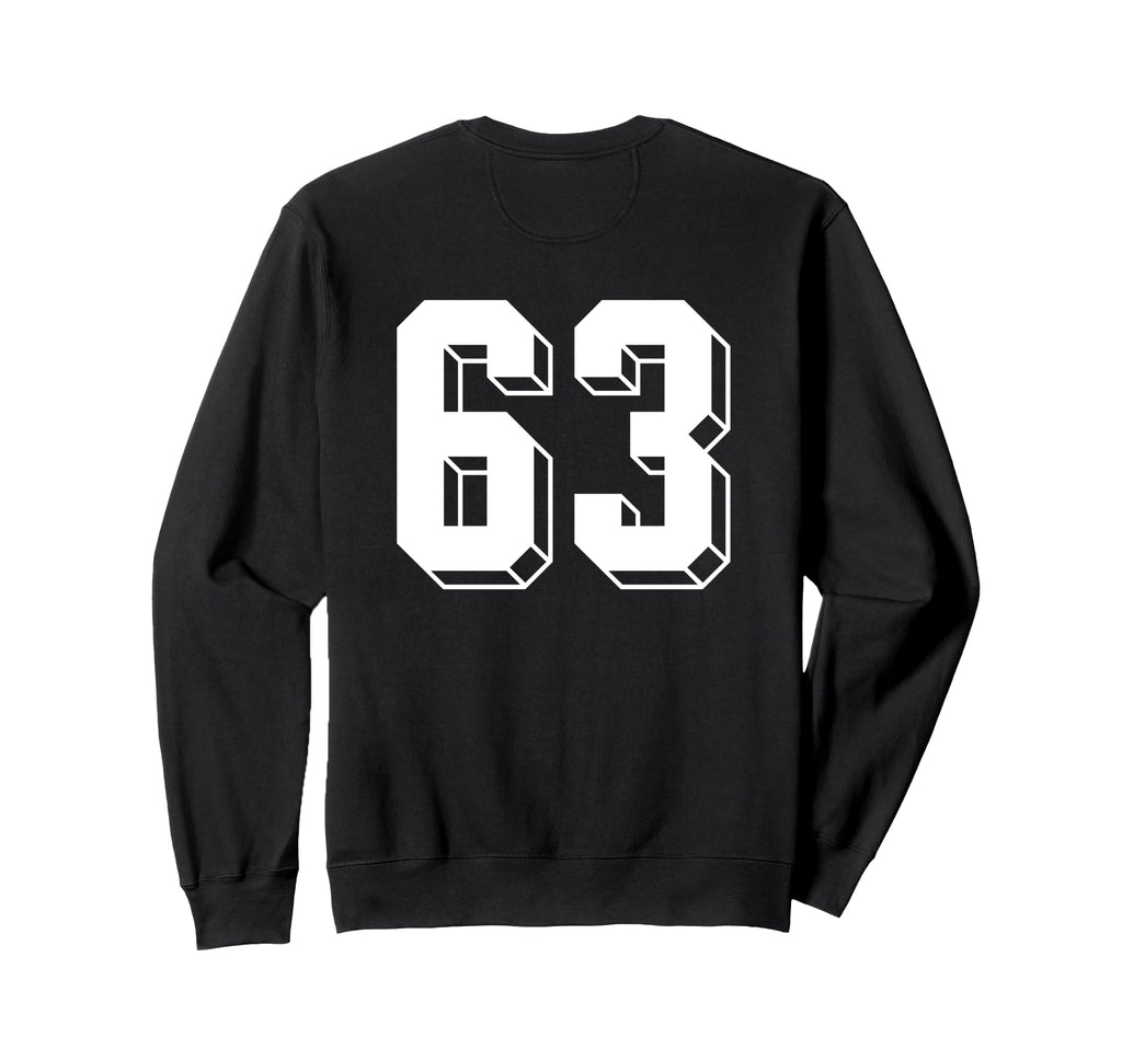 Number 63 Backside 80S 90S Team Sweatshirt - Custom Art Print for Adults - T-Shirt, Sweatshirt, Hoodie