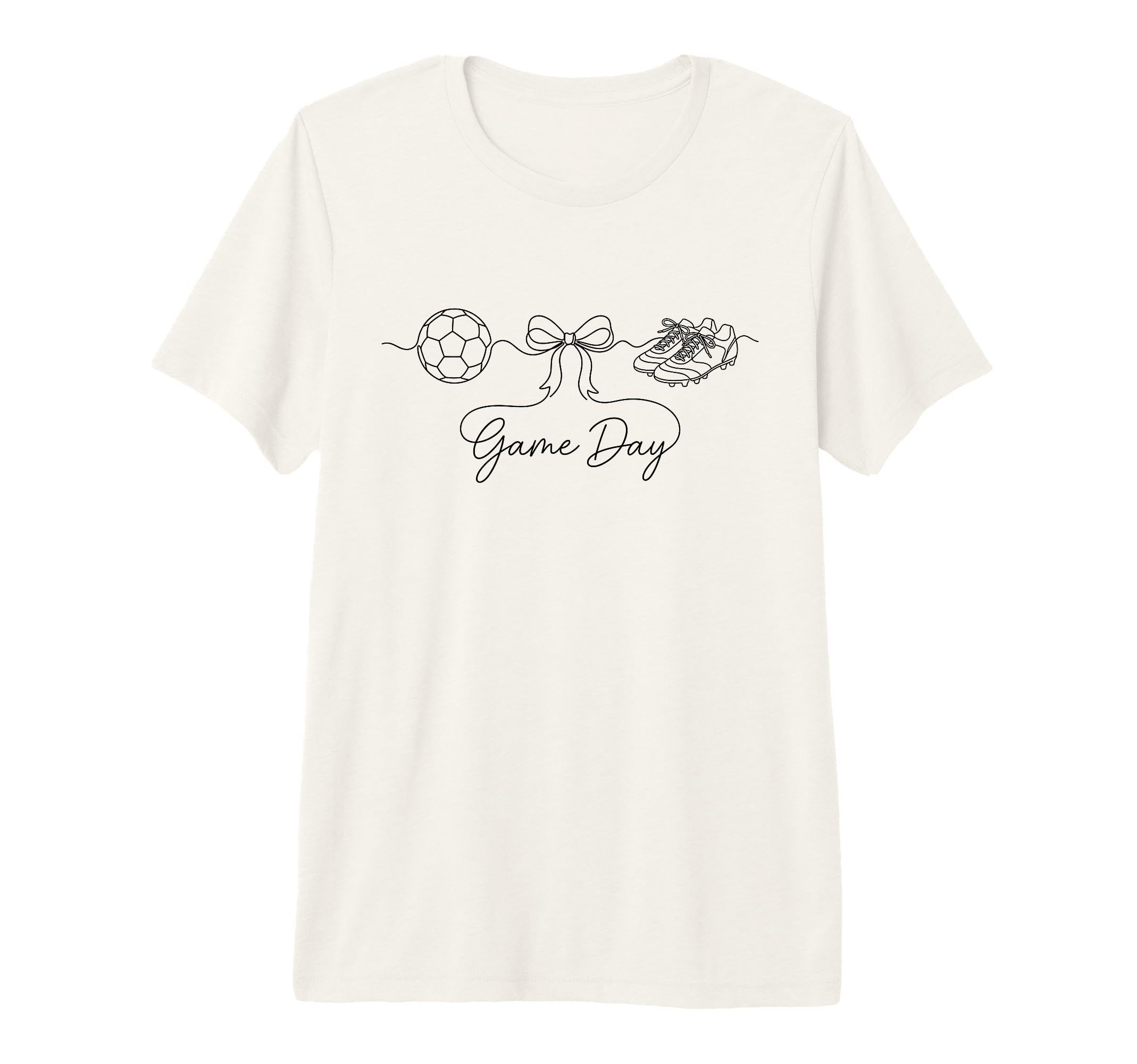 Game Day Soccer Mom Ball Bow Cleats Sports T-Shirt - Graphic Print Unisex - T-Shirt, Sweatshirt, Hoodie