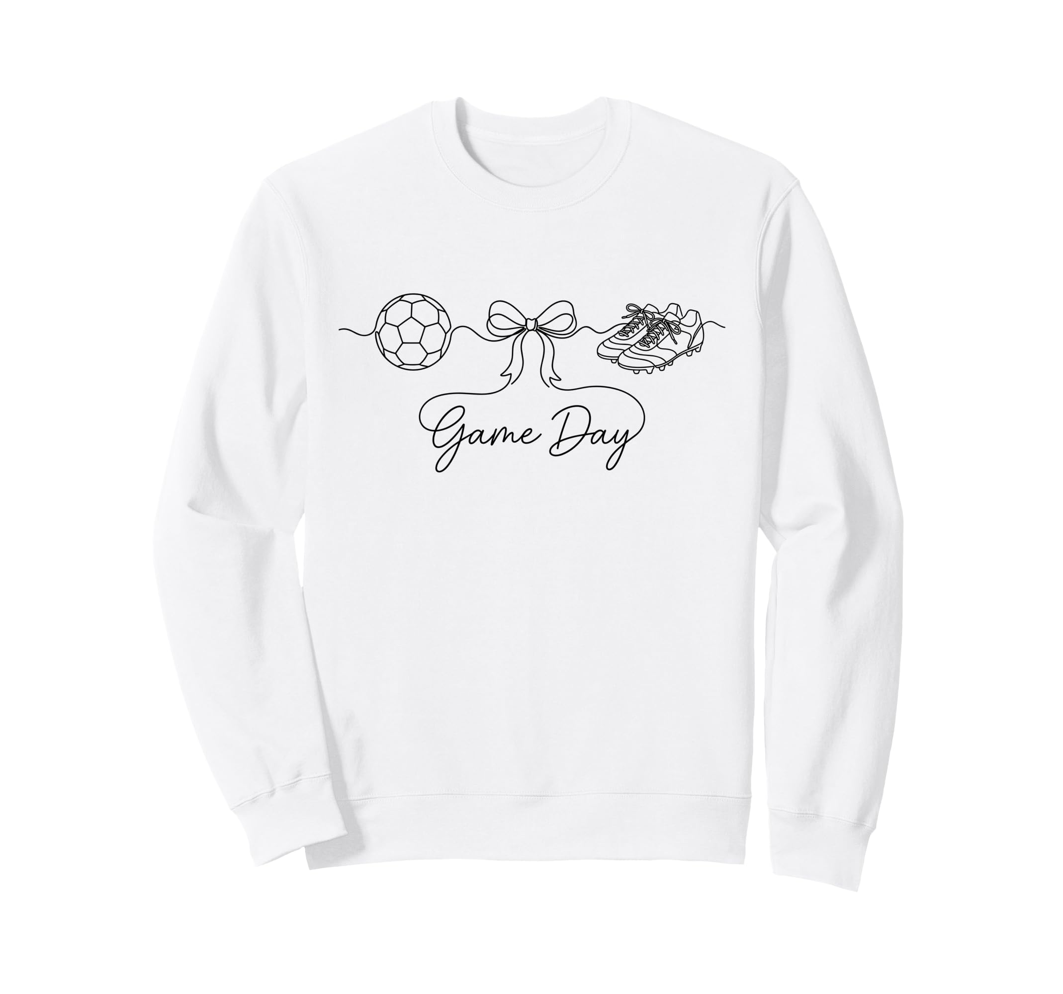 Game Day Soccer Mom Ball Bow Cleats Sweatshirt - Graphic Print Men Women - T-Shirt, Sweatshirt, Hoodie