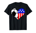 Soccer Heart American Flag Funny T-Shirt - Fun Novelty Design for Adults - T-Shirt, Sweatshirt, Hoodie