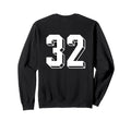 Number 32 Backside 80S 90S Team Sweatshirt - Minimalist Print for Adults - T-Shirt, Sweatshirt, Hoodie