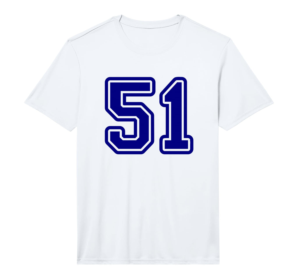 Blue Sports Team Number 51 Performance T-Shirt - Streetwear Style Men Women - T-Shirt, Sweatshirt, Hoodie