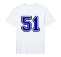 Blue Sports Team Number 51 Performance T-Shirt - Streetwear Style Men Women - T-Shirt, Sweatshirt, Hoodie