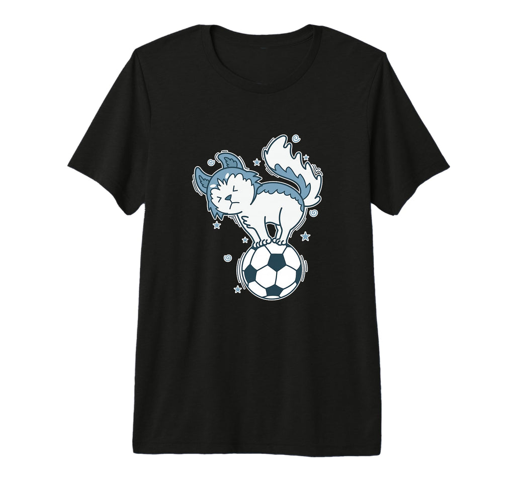 Husky Dog Loves Soccer Tri Blend T-Shirt - Trendy Graphic for Adults - T-Shirt, Sweatshirt, Hoodie