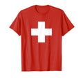 Swiss National Flag Love Switzerland T-Shirt - Casual Everyday Wear Unisex - T-Shirt, Sweatshirt, Hoodie