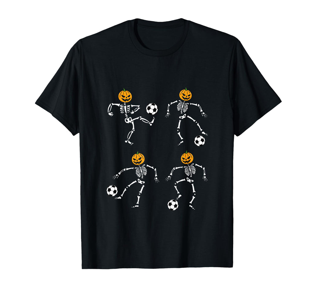 Pumpkin Skeleton Squad Soccer Player T-Shirt - Novelty Apparel for Adults - T-Shirt, Sweatshirt, Hoodie
