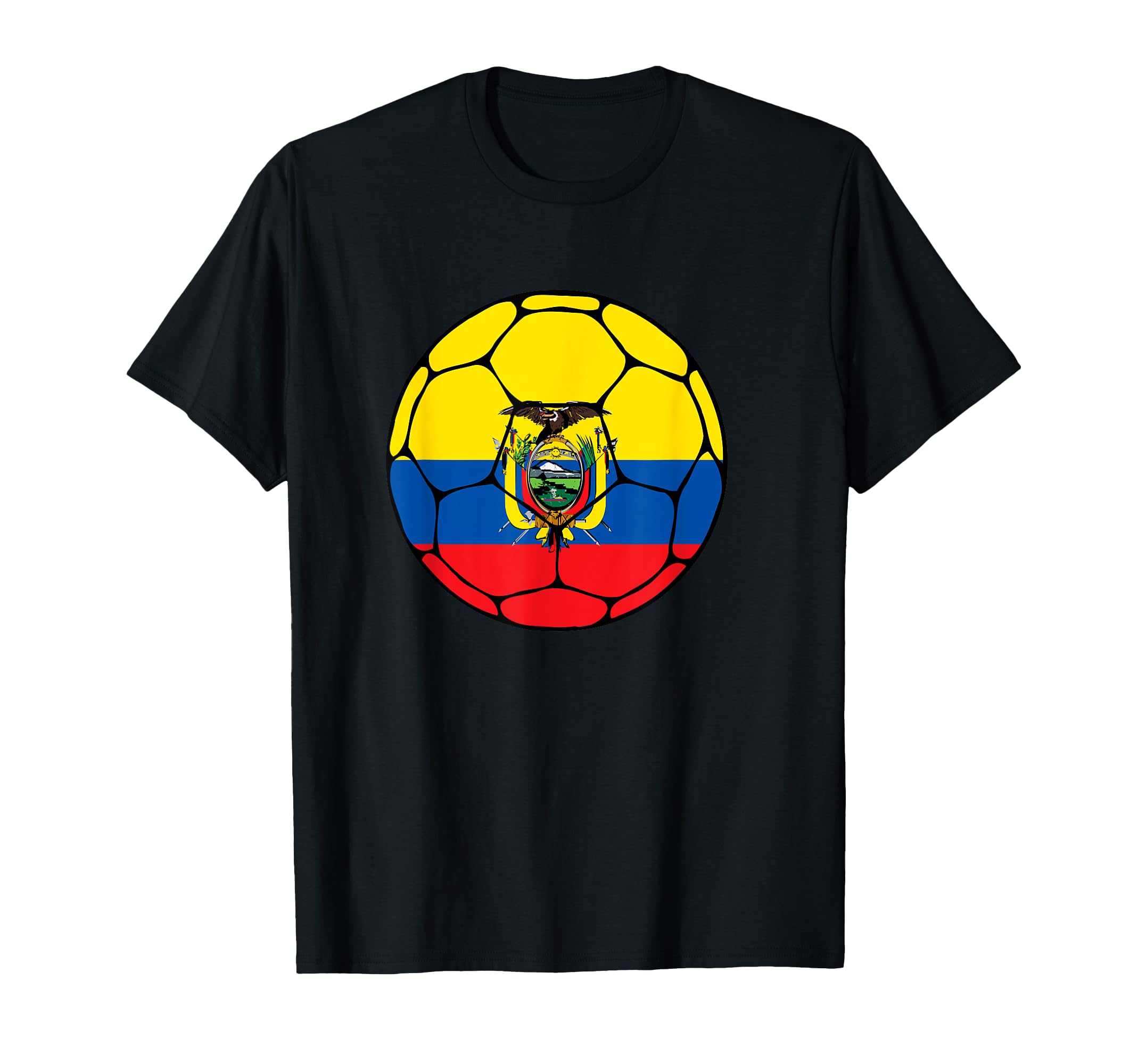 Ecuador Soccer Ball Flag Jersey T-Shirt - Casual Everyday Wear Unisex - T-Shirt, Sweatshirt, Hoodie