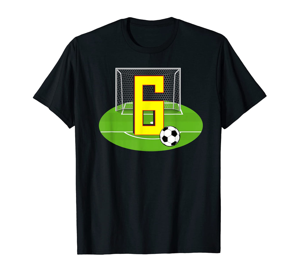 Number 6 6Th Birthday Soccer 6 Years Old T-Shirt - Graphic Print for Adults - T-Shirt, Sweatshirt, Hoodie
