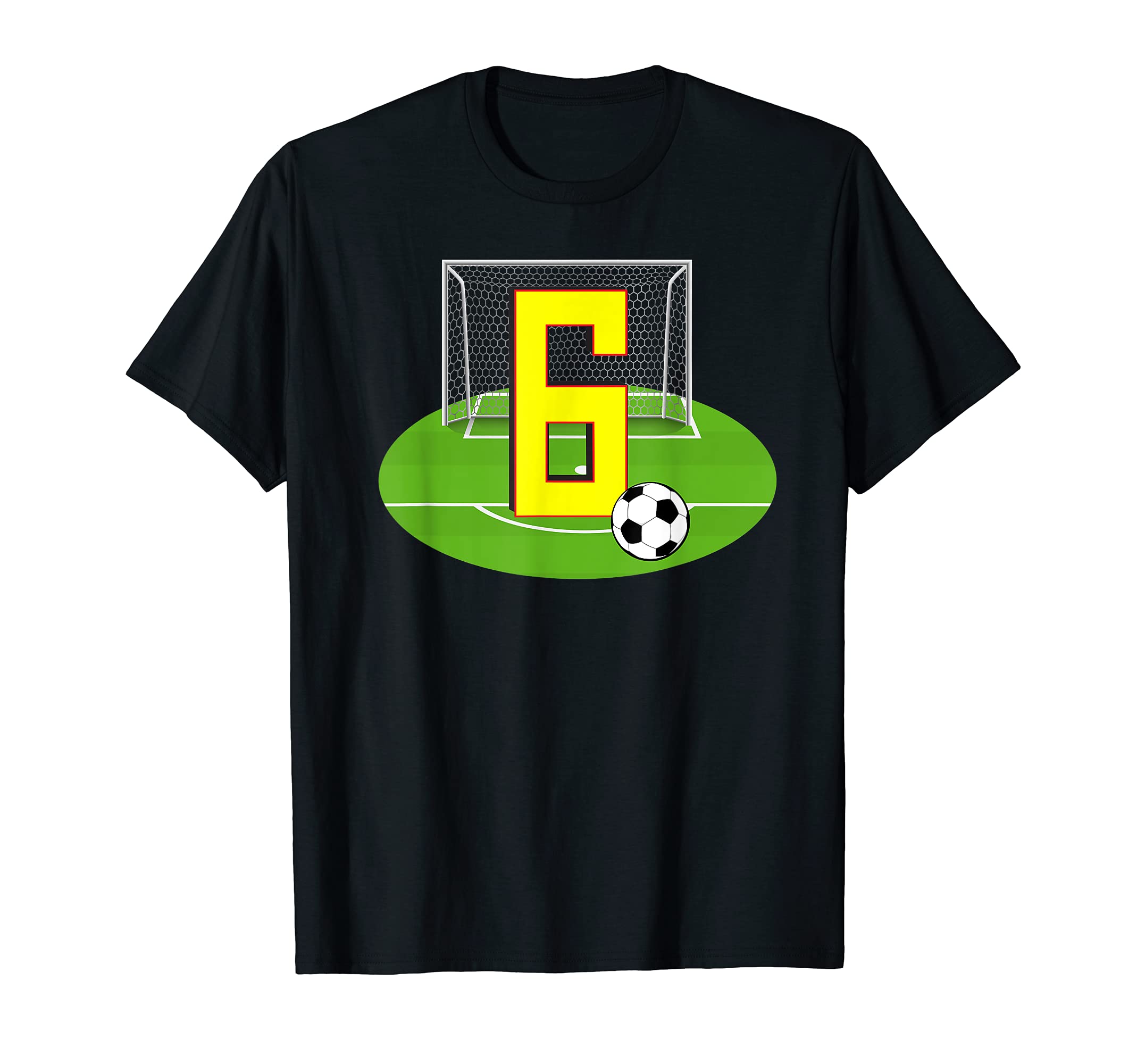 Number 6 6Th Birthday Soccer 6 Years Old T-Shirt - Graphic Print for Adults - T-Shirt, Sweatshirt, Hoodie