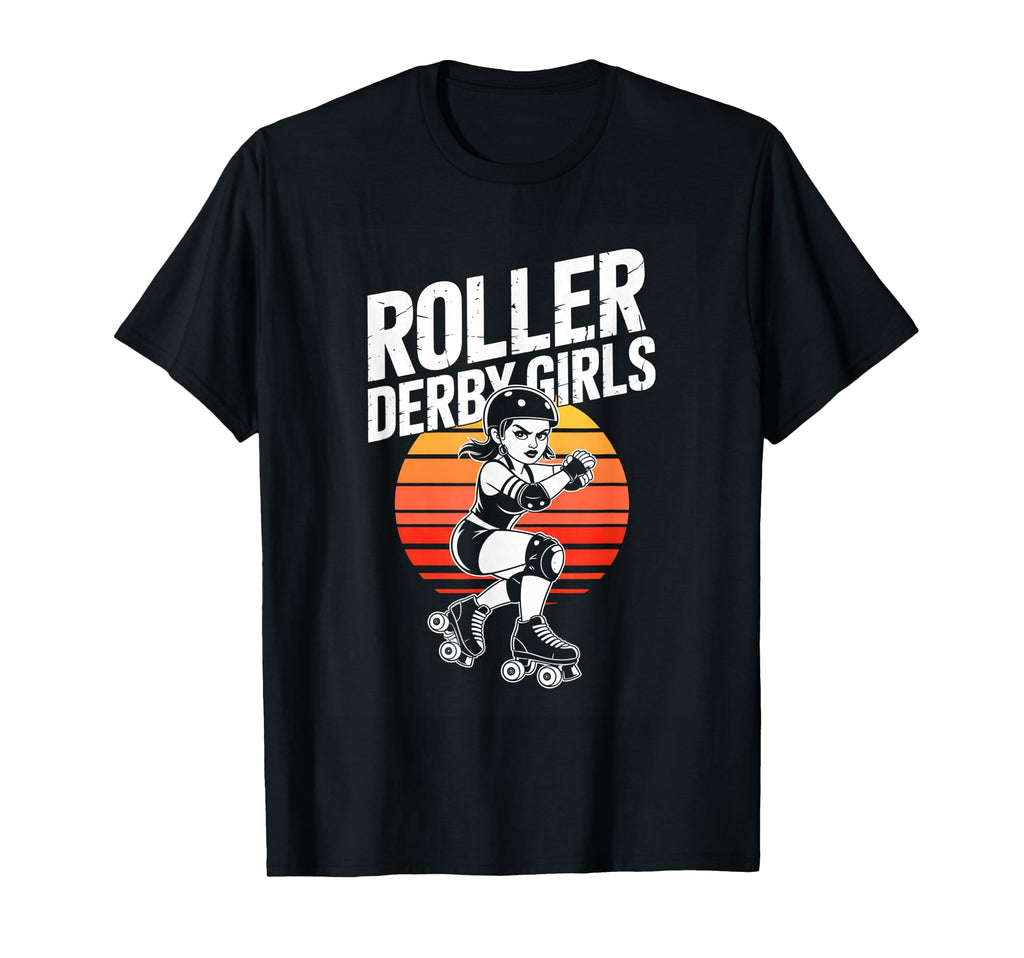 Roller Derby Roller Skate Sunset Art T-Shirt - Unique Graphic Men Women - T-Shirt, Sweatshirt, Hoodie