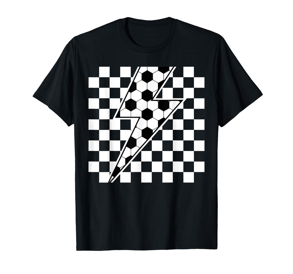 Lightning Bolt Checkered Aesthetic T-Shirt - Custom Art Print Unisex - T-Shirt, Sweatshirt, Hoodie