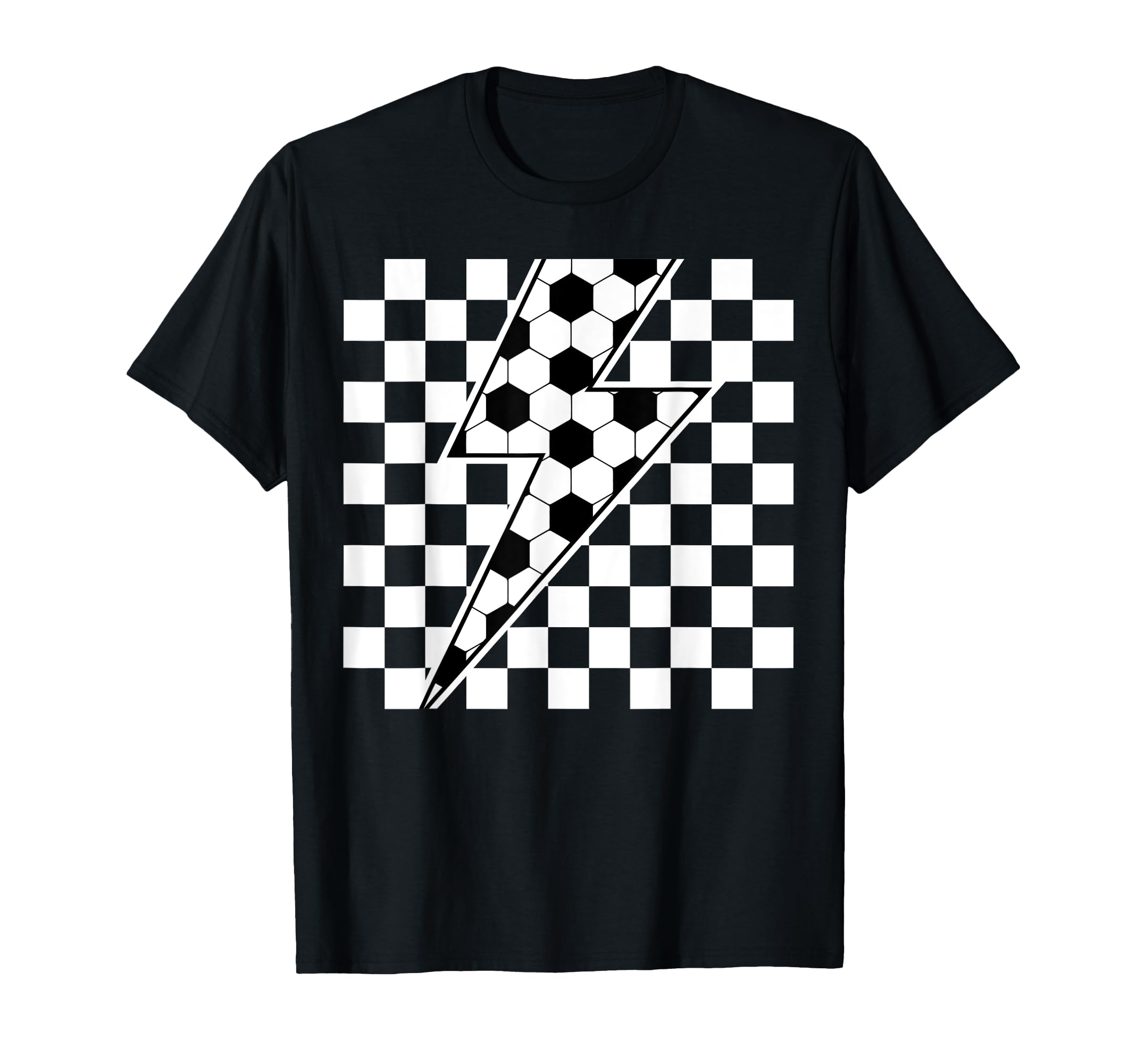 Lightning Bolt Checkered Aesthetic T-Shirt - Custom Art Print Unisex - T-Shirt, Sweatshirt, Hoodie