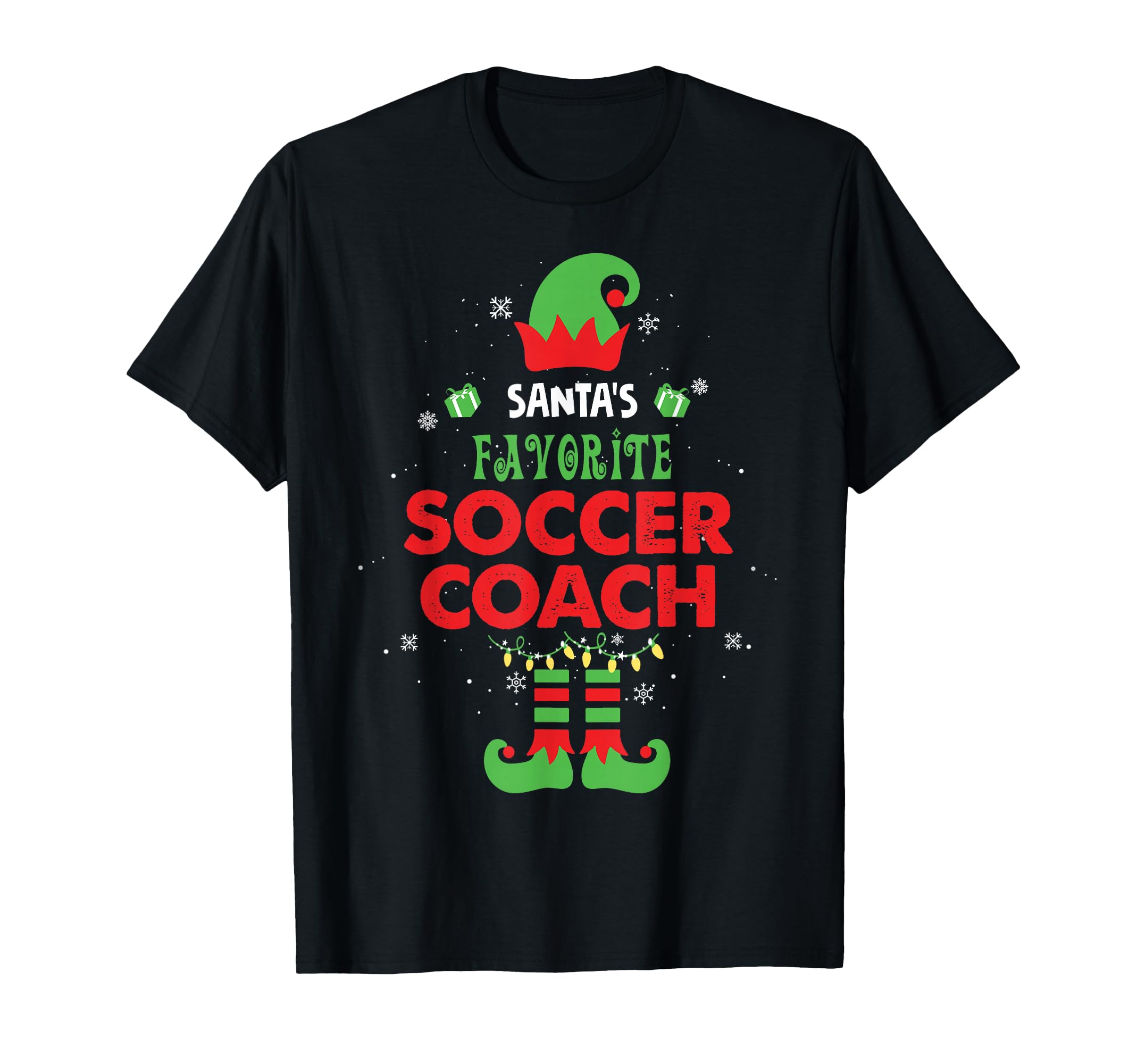Santas Favorite Soccer Coach T-Shirt - Casual Everyday Wear Men Women - T-Shirt, Sweatshirt, Hoodie