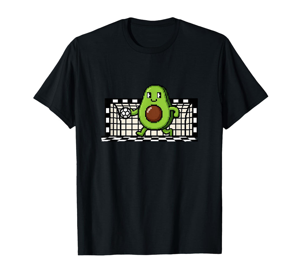 Kawaii Avocado Soccer Goalie Pixel T-Shirt - Minimalist Print for Adults - T-Shirt, Sweatshirt, Hoodie