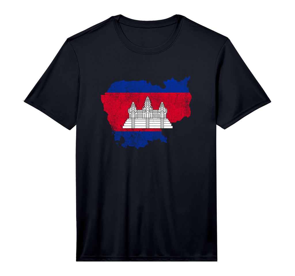 Cambodian Map And Flag Souvenir T-Shirt - Novelty Apparel Unisex - T-Shirt, Sweatshirt, Hoodie