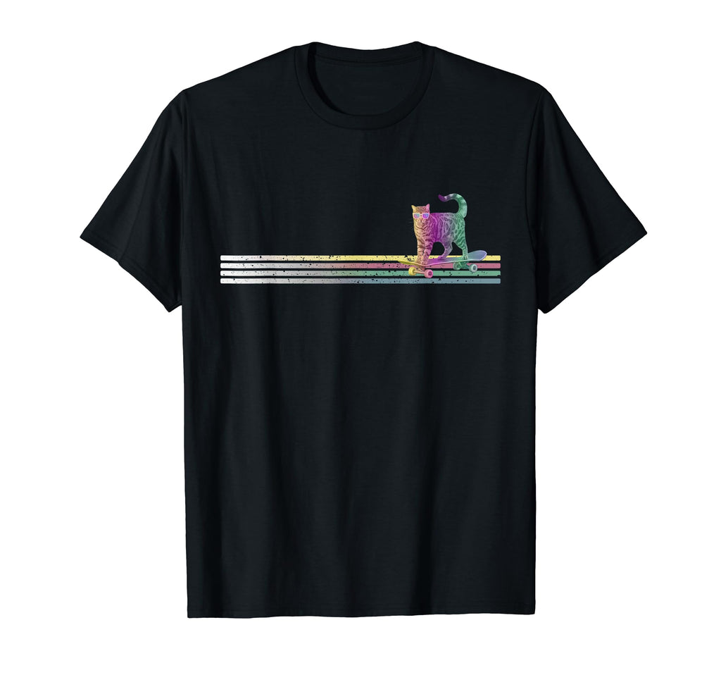 Skateboarding Cat Skater Roller Disco T-Shirt - Custom Art Print Unisex - T-Shirt, Sweatshirt, Hoodie