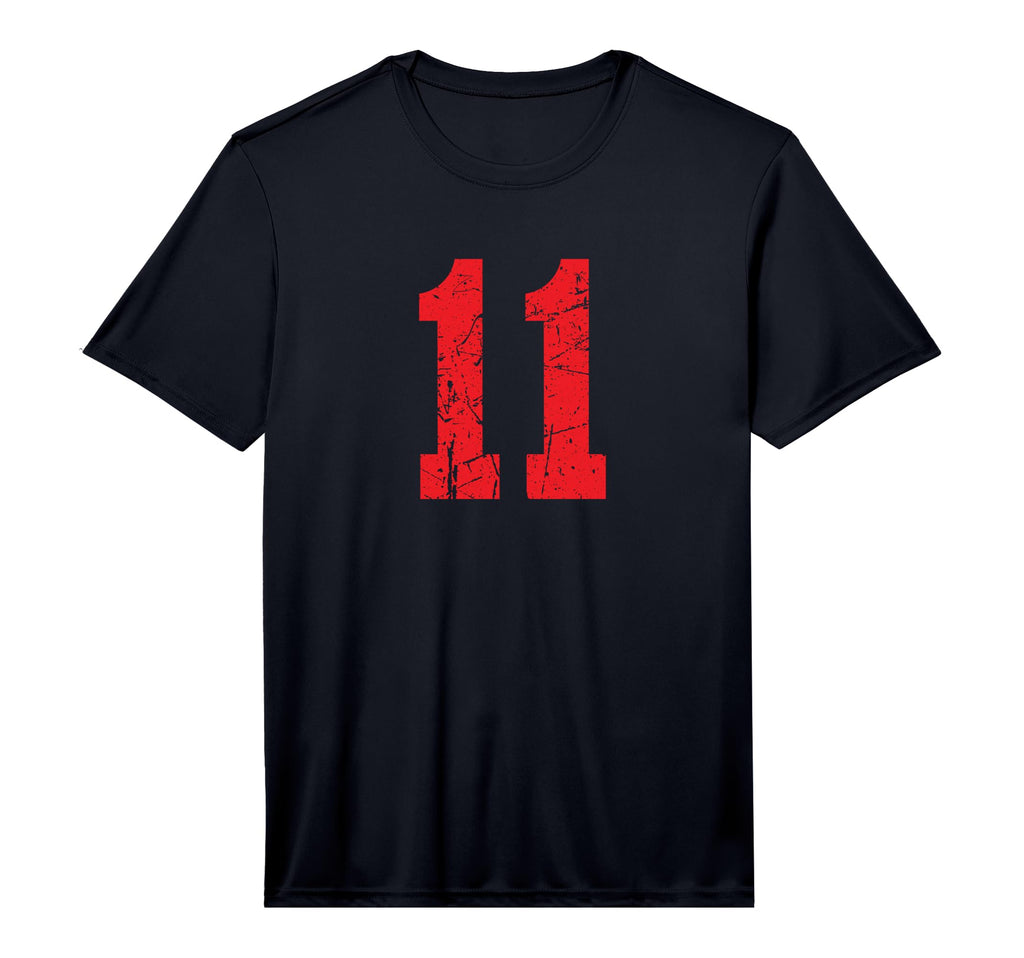Number 11 Red Distressed Favorite T-Shirt - Novelty Apparel Men Women - T-Shirt, Sweatshirt, Hoodie