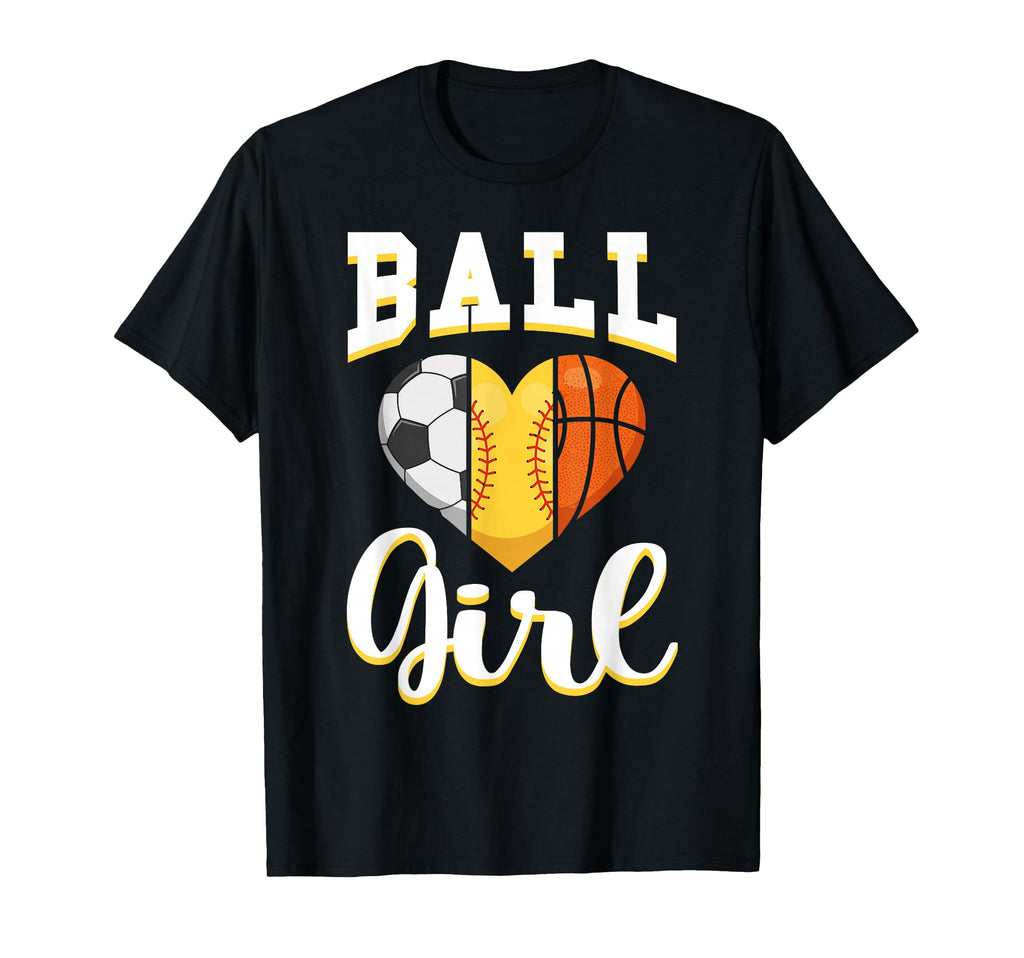 Ball Sports Heart Soccer Softball T-Shirt - Minimalist Print Men Women - T-Shirt, Sweatshirt, Hoodie