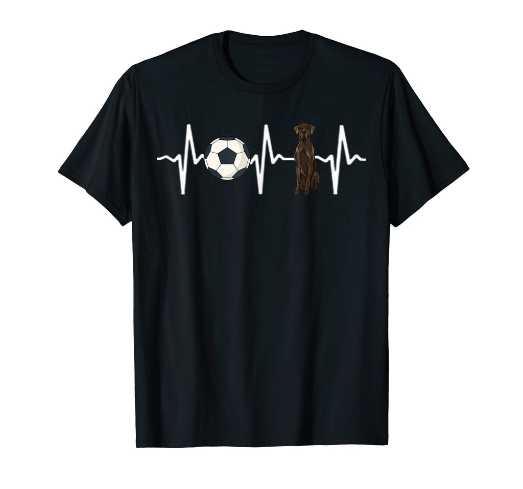 Soccer Black Great Dane Heartbeat T-Shirt - Custom Art Print for Adults - T-Shirt, Sweatshirt, Hoodie