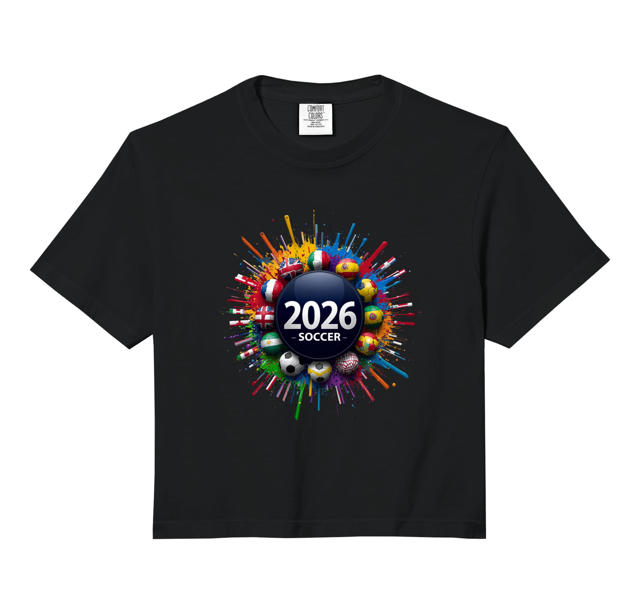 2026 Soccer World Usa Flag Burst Fan Comfort Hoodie - Graphic Print Unisex - T-Shirt, Sweatshirt, Hoodie