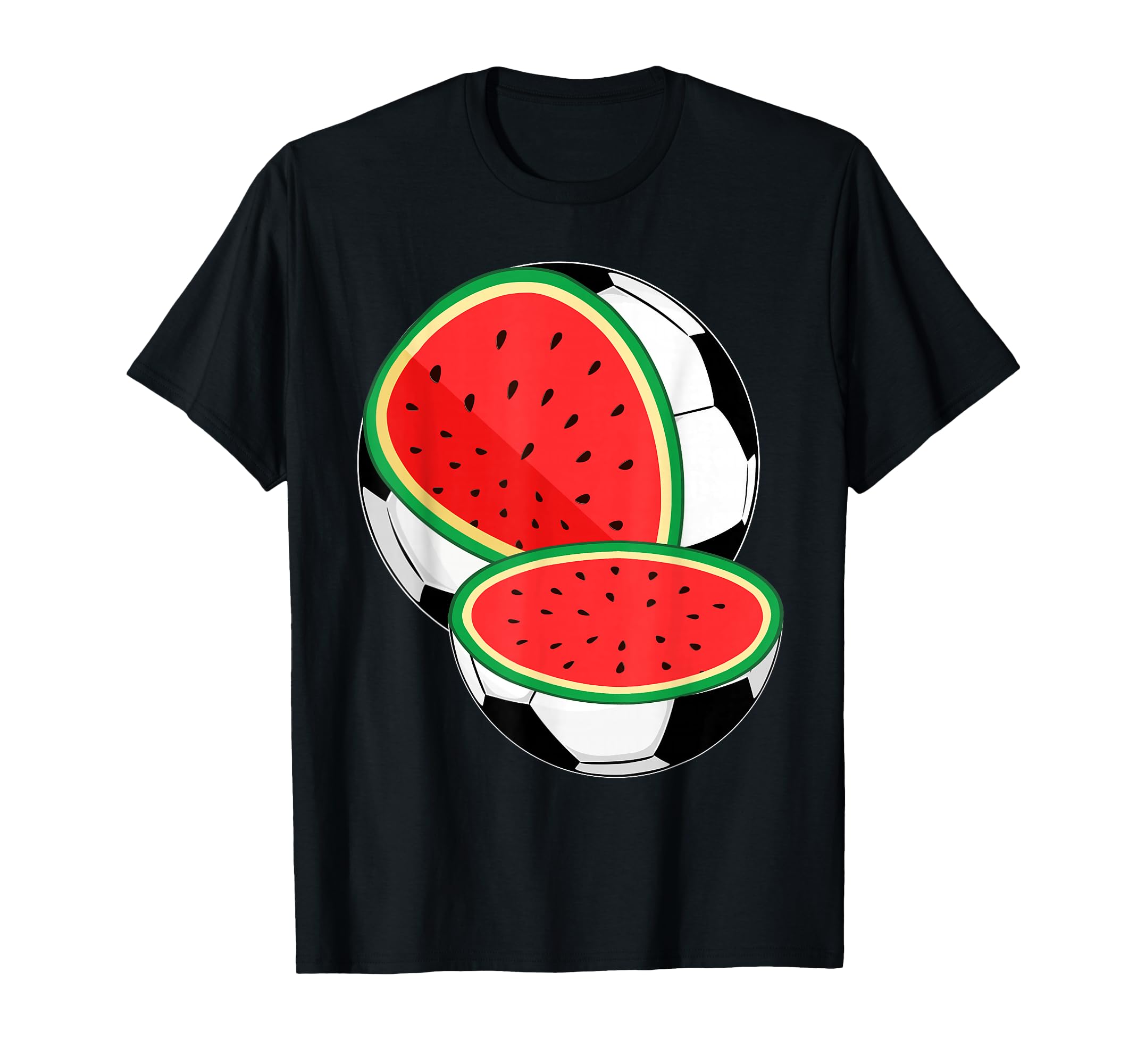 Funny Watermelon Soccer Ball Tropical T-Shirt - Graphic Print for Adults - T-Shirt, Sweatshirt, Hoodie