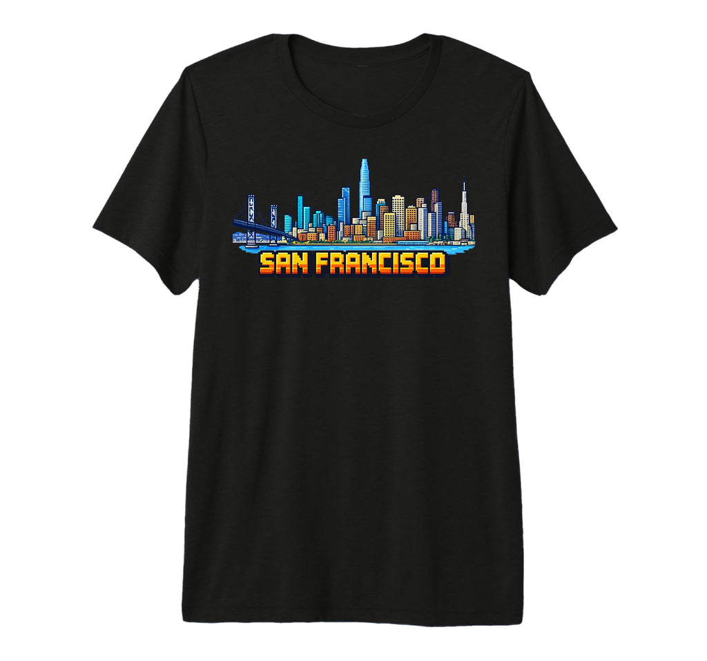 San Francisco 8 Bit Video Arcade Gamer T-Shirt - Unique Graphic for Adults - T-Shirt, Sweatshirt, Hoodie