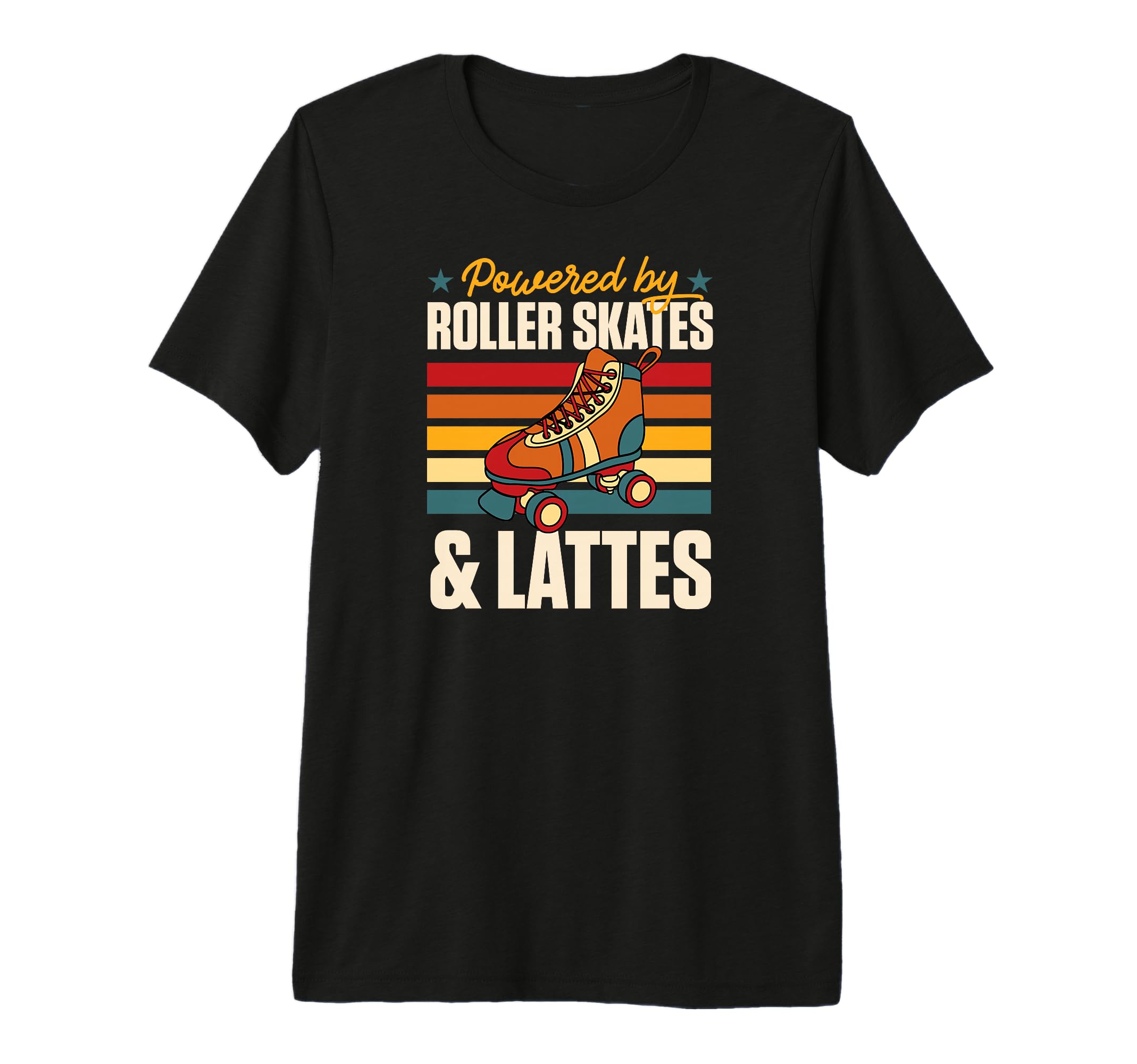 Powered Roller Skates And Lattes Tri Blend T-Shirt - Trendy Graphic Unisex - T-Shirt, Sweatshirt, Hoodie