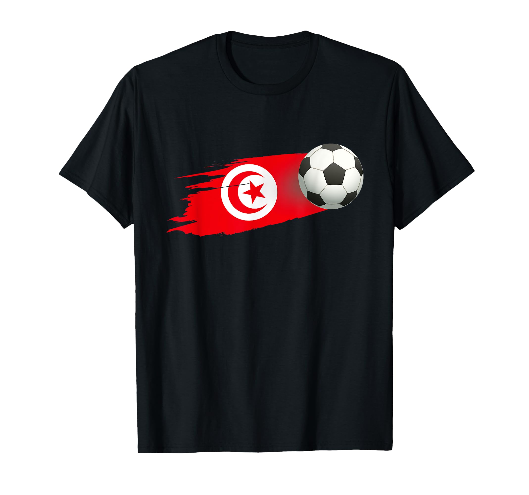 Tunisia Soccer Ball Tunisia Flag T-Shirt - Trendy Graphic for Adults - T-Shirt, Sweatshirt, Hoodie