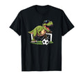 T Rex Playing Soccer Football Dinosaur T-Shirt - Custom Art Print Unisex - T-Shirt, Sweatshirt, Hoodie