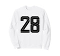 28 White Number 28 Sports Fan Soccer Sweatshirt - Trendy Graphic Men Women - T-Shirt, Sweatshirt, Hoodie