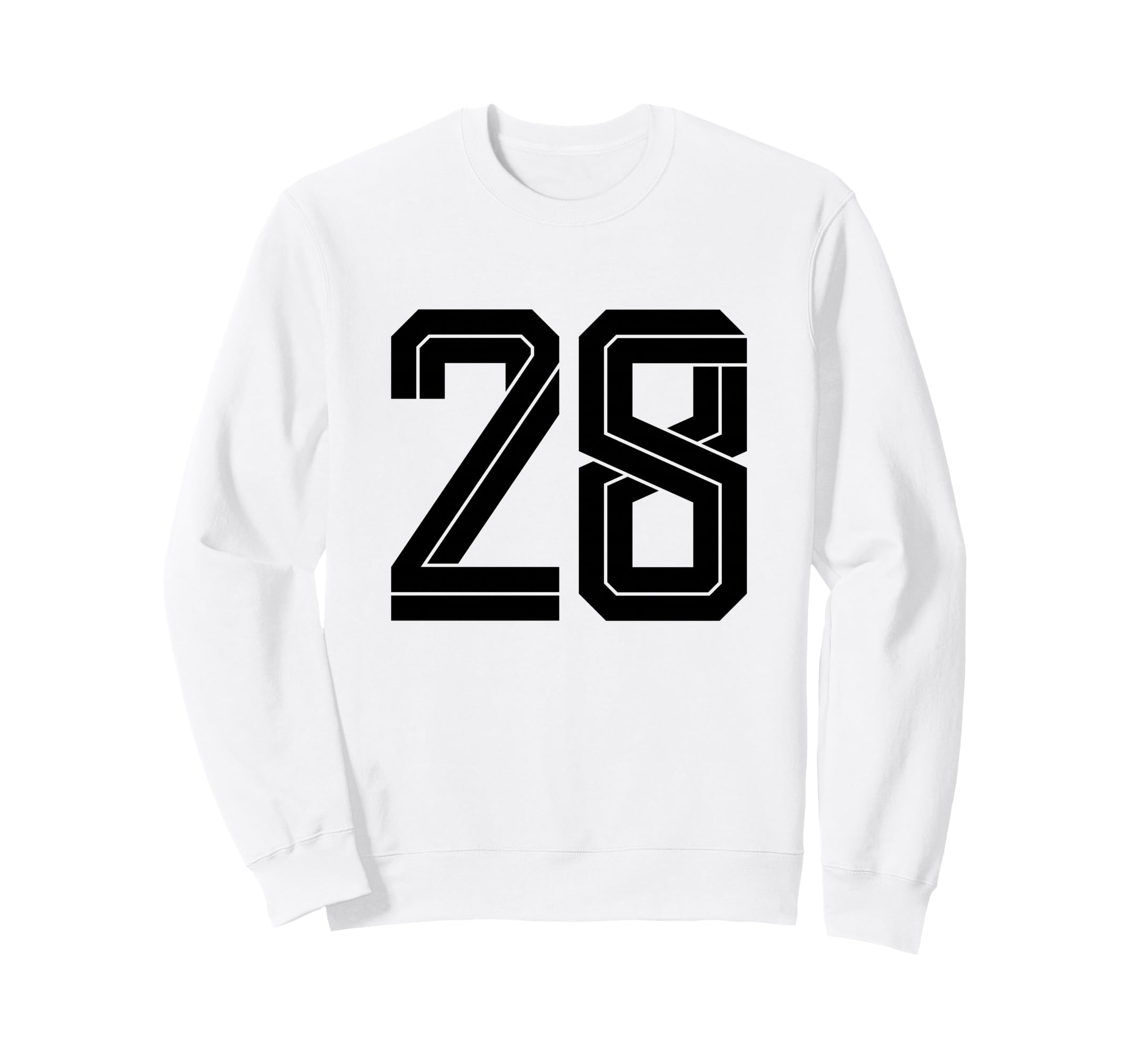 28 White Number 28 Sports Fan Soccer Sweatshirt - Trendy Graphic Men Women - T-Shirt, Sweatshirt, Hoodie
