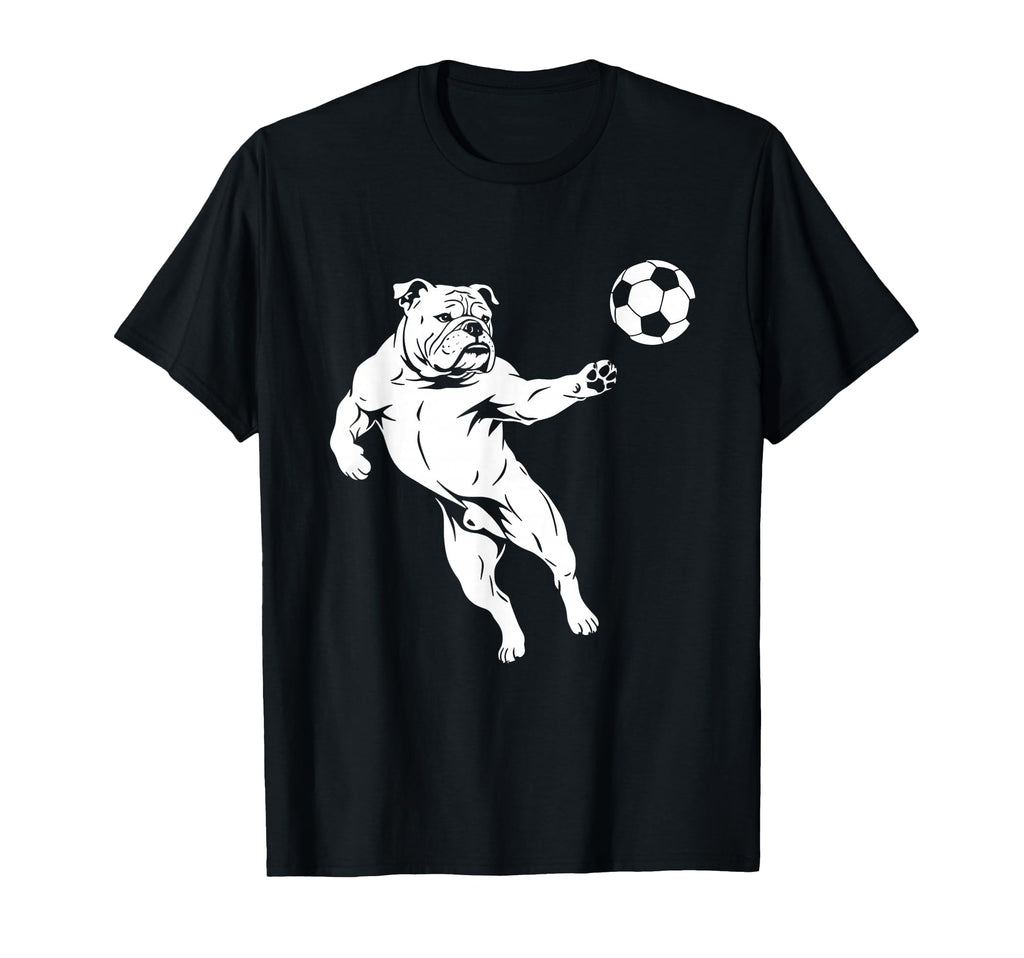 Bulldog Playing Soccer Funny Dog Lover T-Shirt - Unique Graphic for Adults - T-Shirt, Sweatshirt, Hoodie