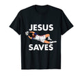 Jesus Saves Tees Funny Soccer Tees Hoodie - Graphic Print for Adults - T-Shirt, Sweatshirt, Hoodie