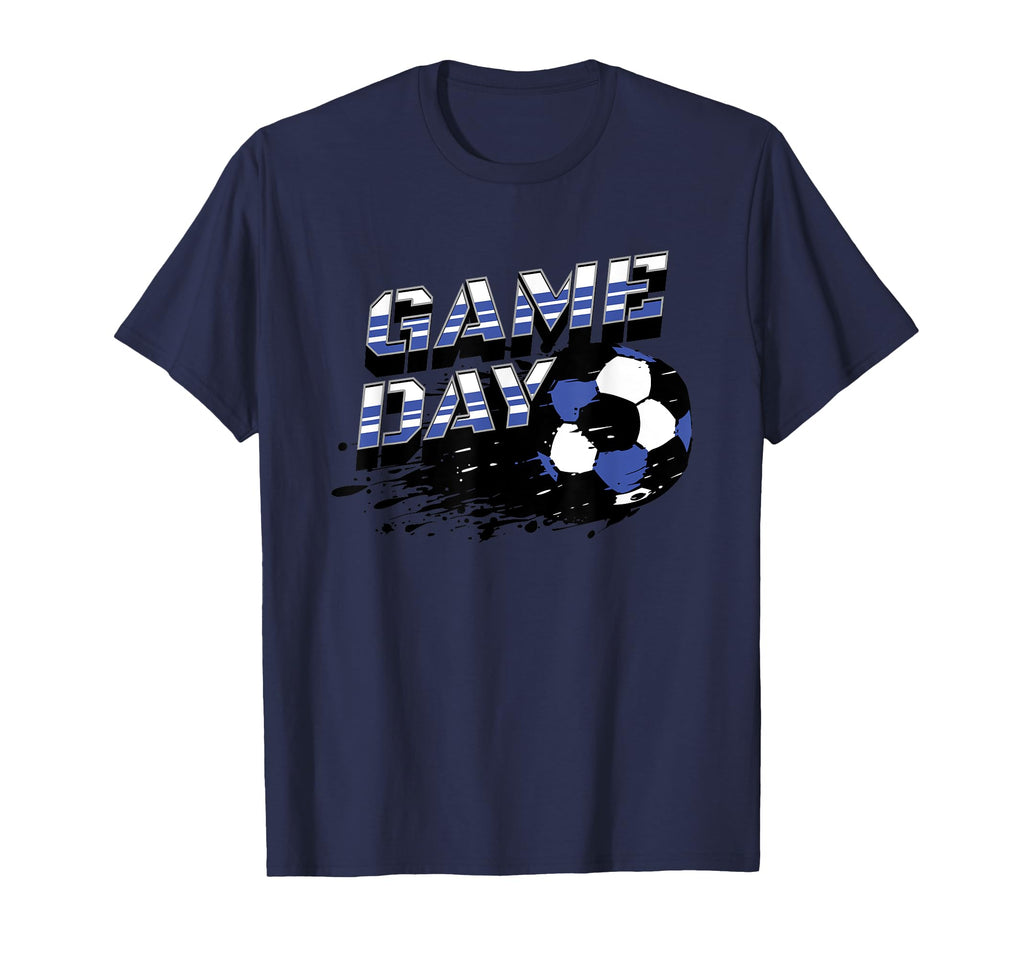 Soccer Game Day Splatter Black Blue T-Shirt - Casual Everyday Wear Unisex - T-Shirt, Sweatshirt, Hoodie