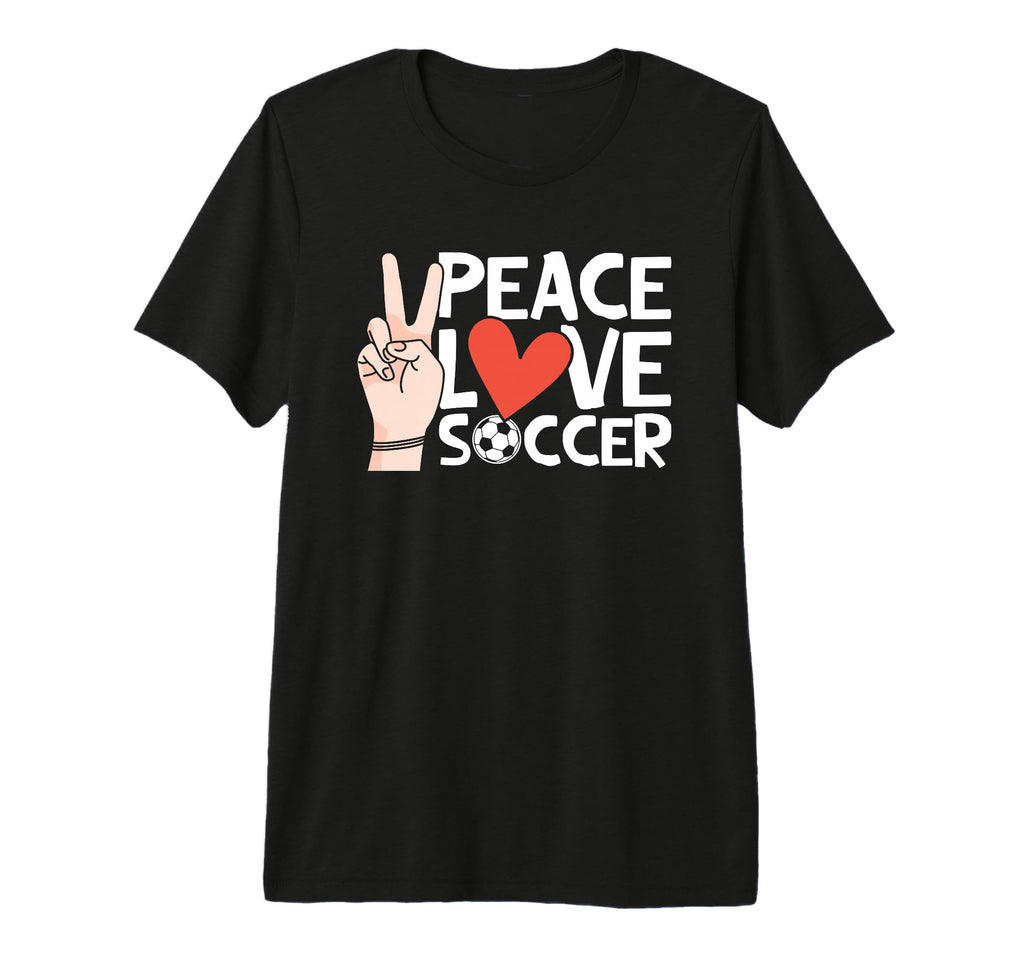 Peace Love Soccer Tri Blend T-Shirt - Fun Novelty Design Unisex - T-Shirt, Sweatshirt, Hoodie