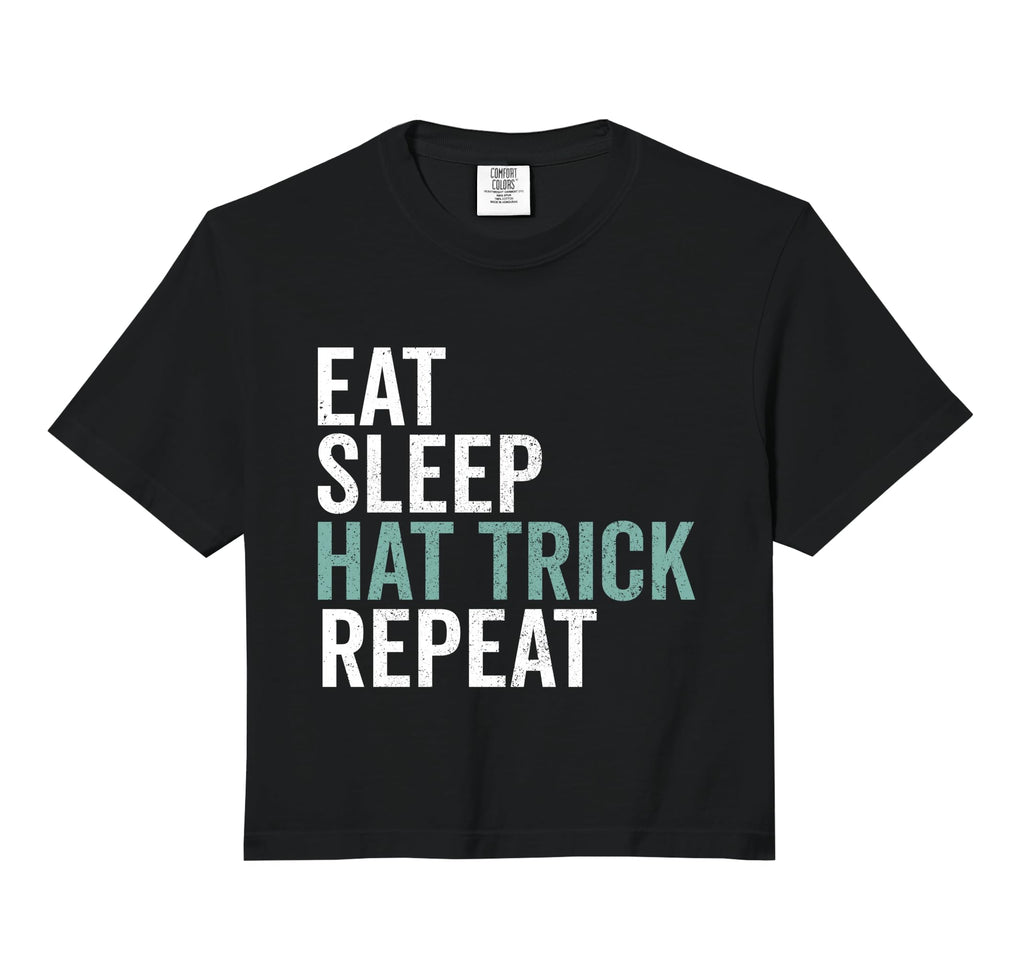 Eat Sleep Hat Trick Repeat Soccer Sweatshirt - Novelty Apparel Unisex - T-Shirt, Sweatshirt, Hoodie