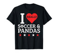 I Love Soccer And Pandas Funny T-Shirt - Aesthetic Graphic Men Women - T-Shirt, Sweatshirt, Hoodie